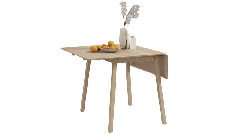HOMCOM Solid Wood Folding Dining Table for 4 People - Natural Wood