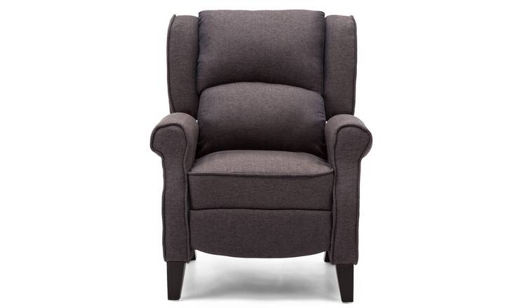 Furniture Online Eaton Wingback Herringbone Pushback Recliner Chair - Blue