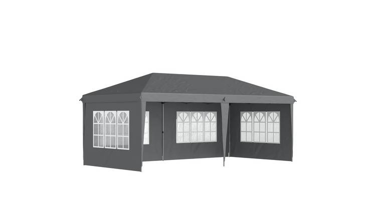 Outsunny Adjustable Side Wall Pop Up Gazebo - Grey