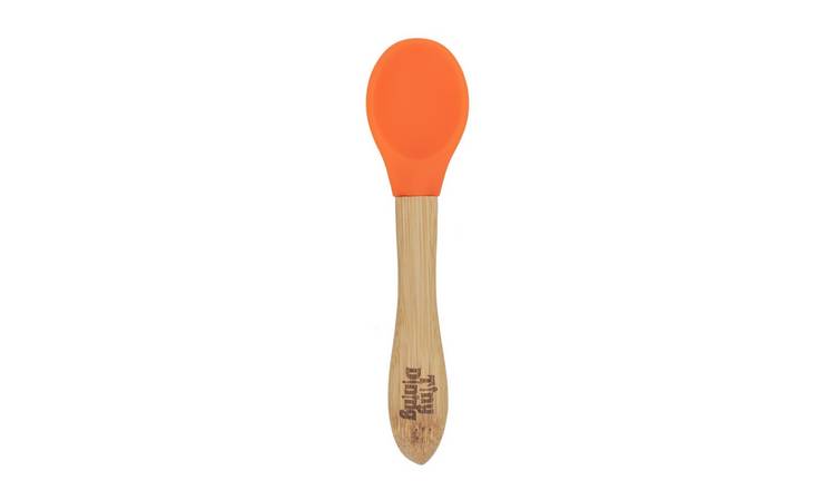 Tiny Dining Children's Bamboo Silicone Tip Spoon - Orange