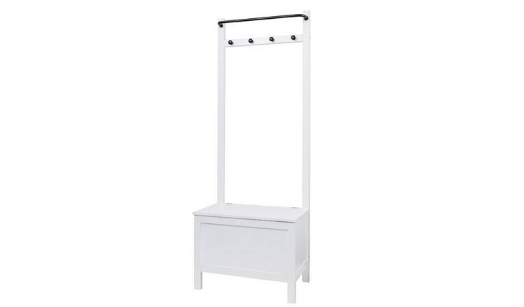 Noa & Nani Karlstad Shoe Storage & Coat Hook Hallway Bench – White