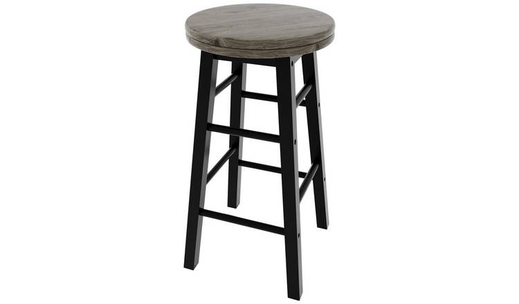 Chef Vida Wooden Revolving Set of 2 Bar Stool - Black