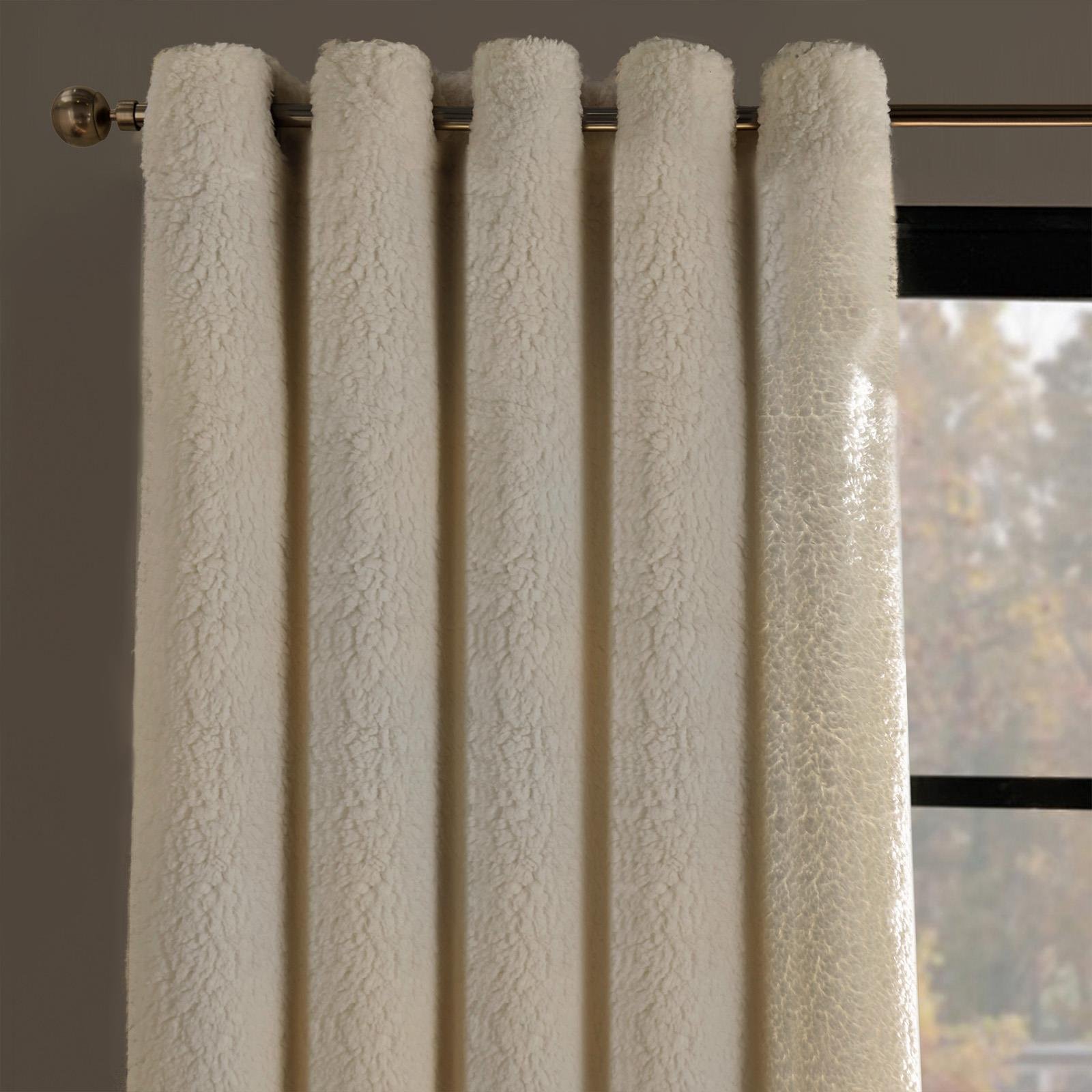 OHS Teddy Thermal Curtains 229 x 229cm - Cream - Image 2
