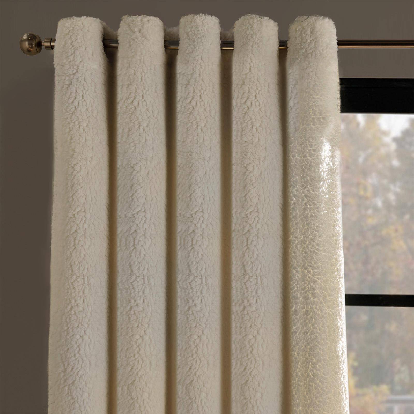 OHS Teddy Thermal Curtains 229 x 229cm - Cream - Image 2