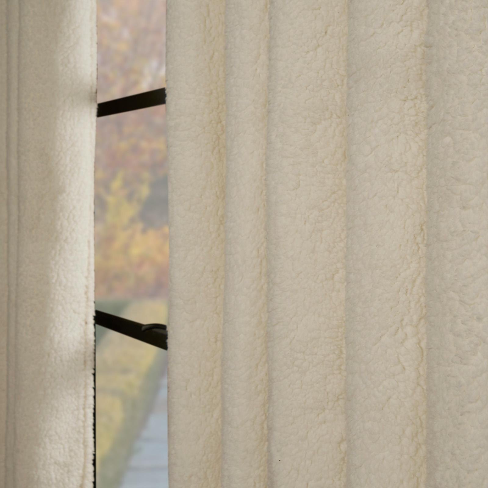 OHS Teddy Thermal Curtains 229 x 229cm - Cream - Image 3