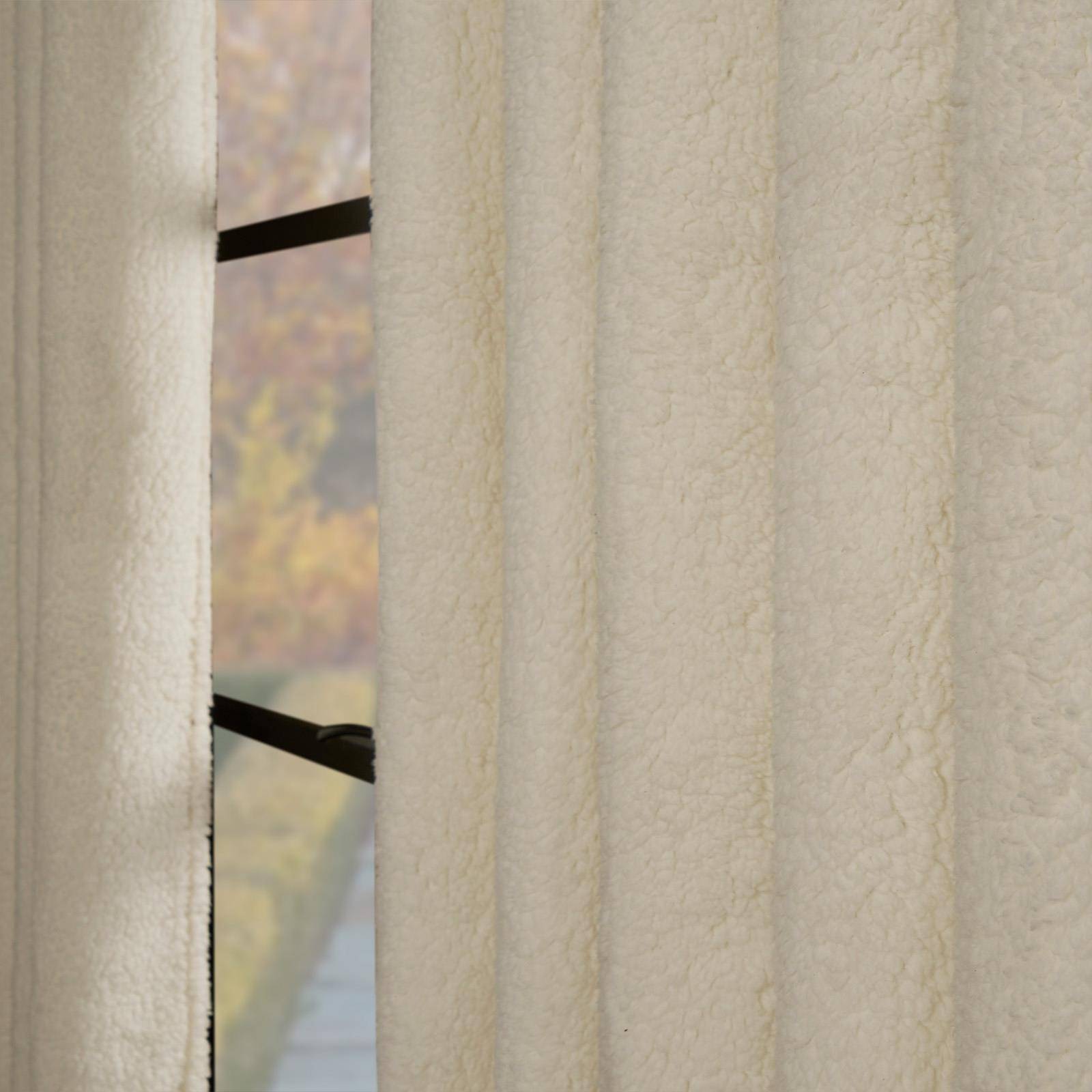 OHS Teddy Thermal Curtains 229 x 229cm - Cream - Image 3