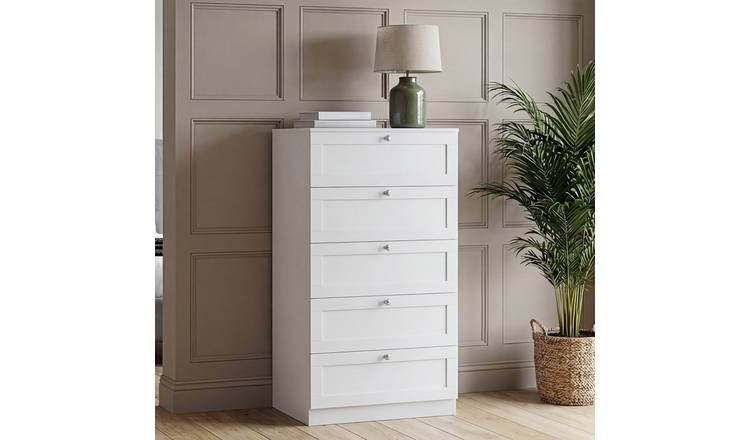 Vida Designs Altino 5 Drawer Chest - White