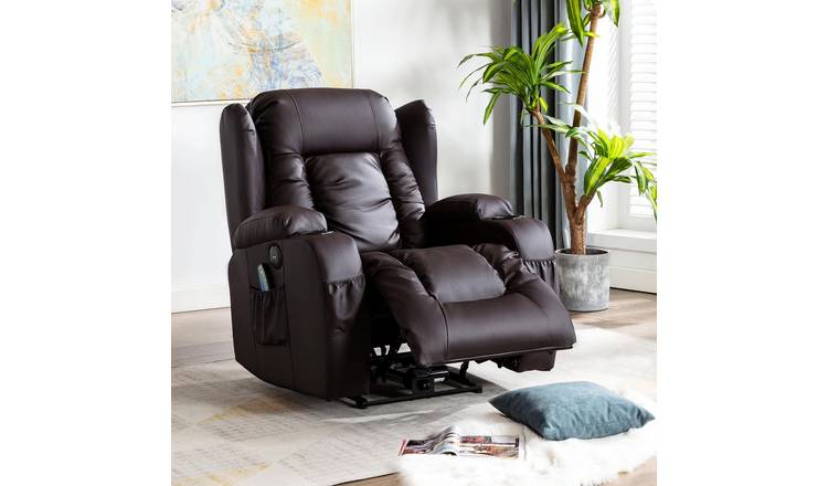 Furniture Online Caesar Electric Bonded Leather Recliner Heat & Massage Chair
