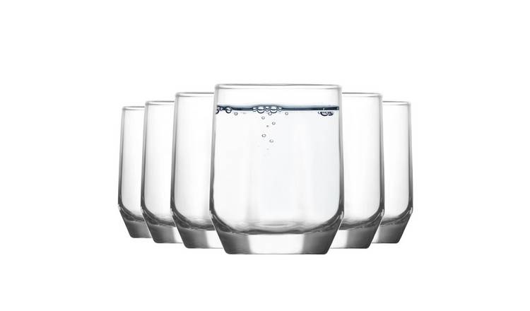 LAV Diamond Water Glasses - Clear - Pack of 6
