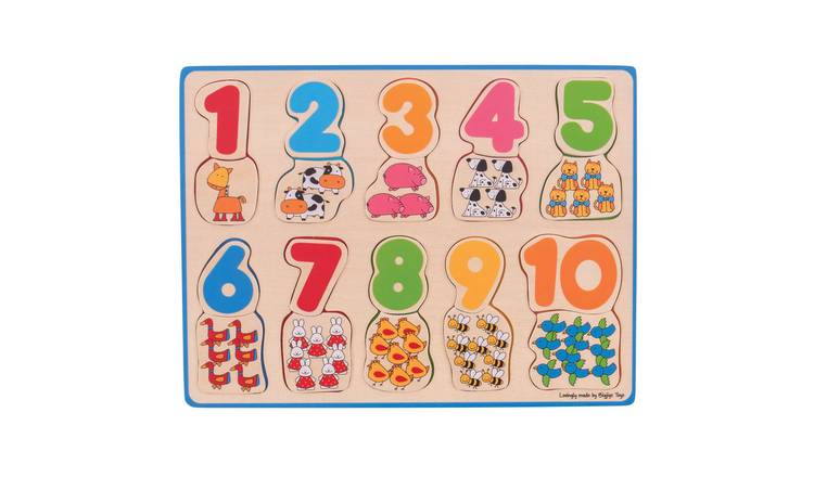 Bigjigs Toys Number and Colour Matching Puzzle - 12 Months +