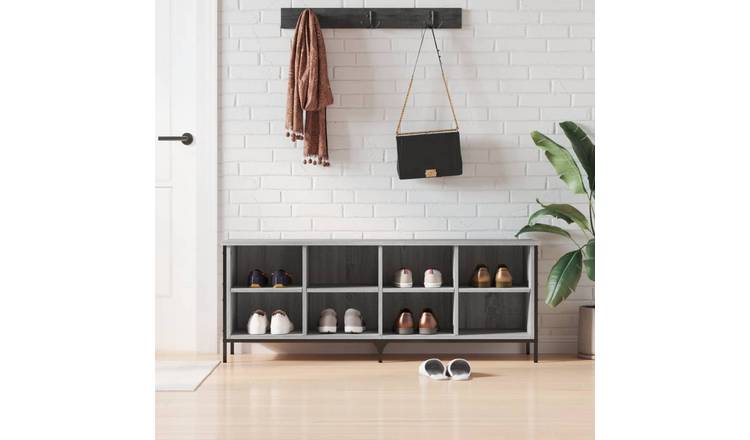 Walplus Engineered Wood Shoe Cabinet - Grey Sonoma - 131 x 35 x 50 cm