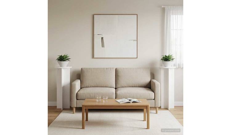 Walplus Pack of 2 Engineered Wood Plant Stand - White - 40 x 100 cm