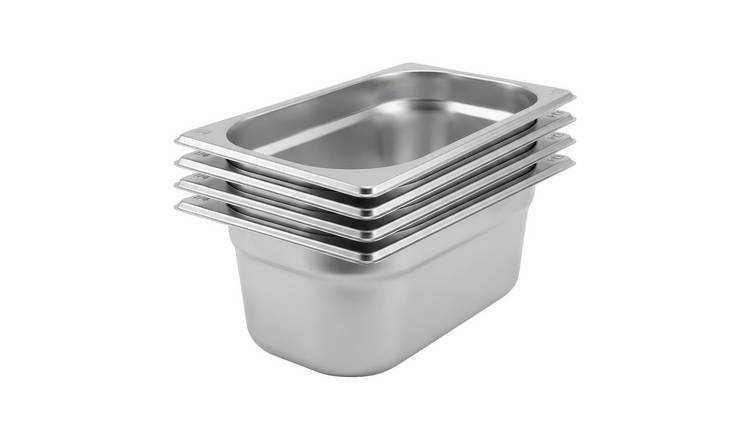 Argon Tableware Steel Gastronorm Containers 1/4 - 2.5L - Set of 4