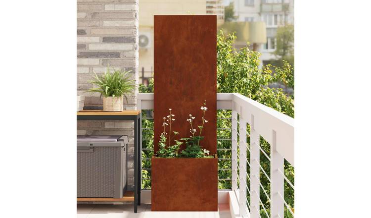 Walplus Steel Garden Privacy Screen - Rusty - 50 x 32 x 150 cm