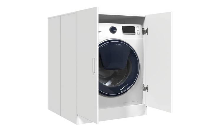 Walplus Engineered Wood Washing Machine Cabinet - White - 71 x 71.5 x 91.5 cm