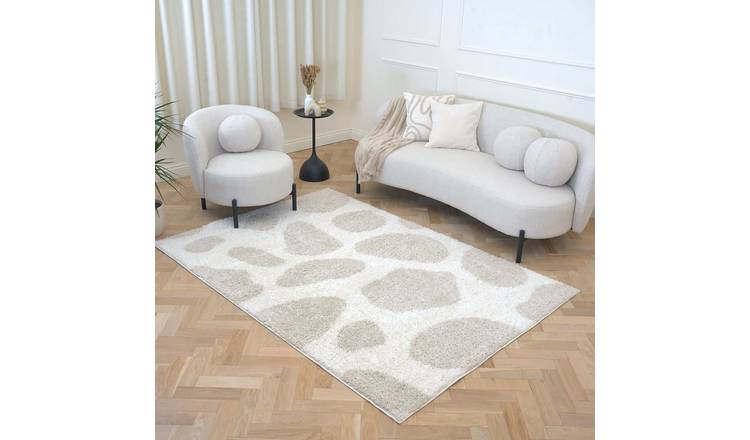 The Rugs Beige Moodi Pebble Shaggy Rug - 120 x 170cm