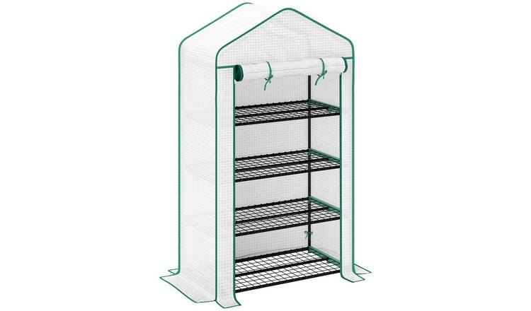 Outsunny Reinforced PE Mini Greenhouse – White