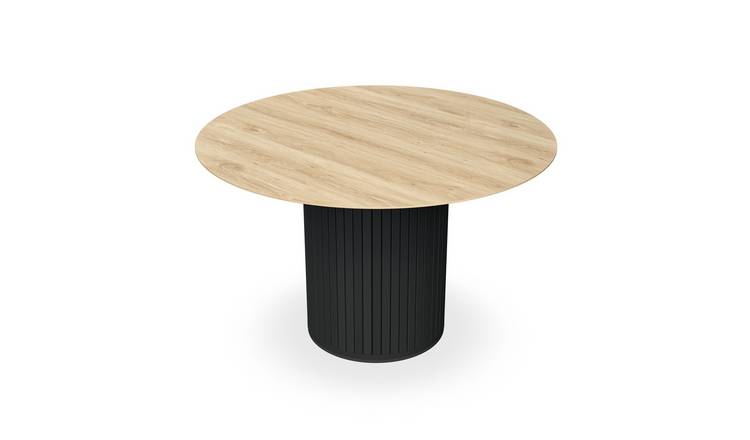 Furniture Online Arlo Black Legs Dining Table - Light Oak