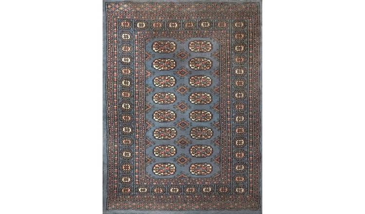 Mega Flooring Blue Handmade Bordered Rug - 60 x 90cm