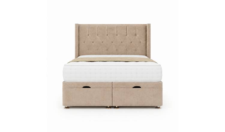 Comfy Deluxe  Miami Wing 6ft Superking  End Lift Ottoman Bed Set - Beige