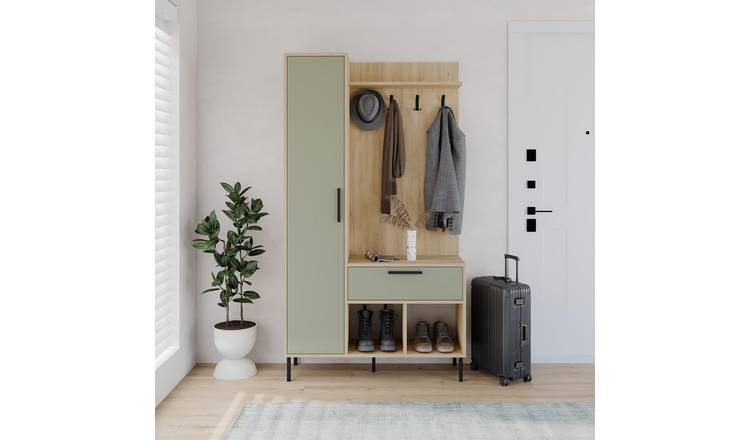 Decortie Acton Particleboard Hall Tree Coat Stand - Sage Green