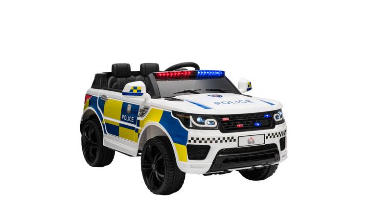 HOMCOM 12V 2 Motors 3-6 Years Remote Control Police Electric Ride on Car – White