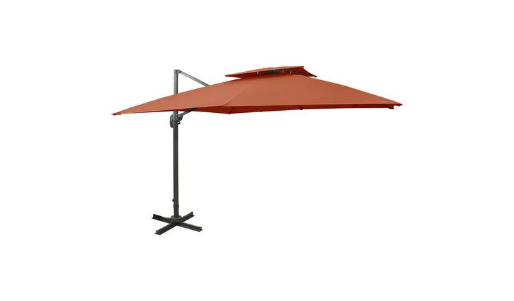 Walplus Cantilever Parasol - Terracotta - 300 x 300 x 258 cm