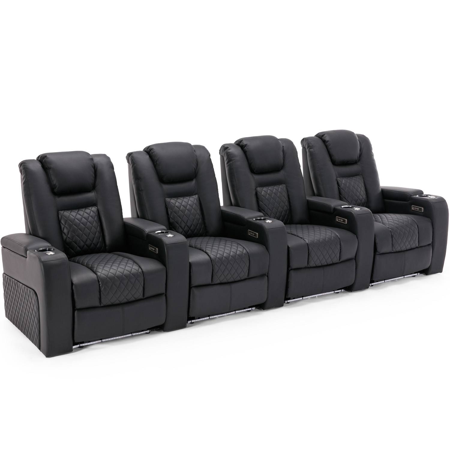 Furniture Online Broadway Electric Recliner 4 Seater Sofa – Black And White - Image 1