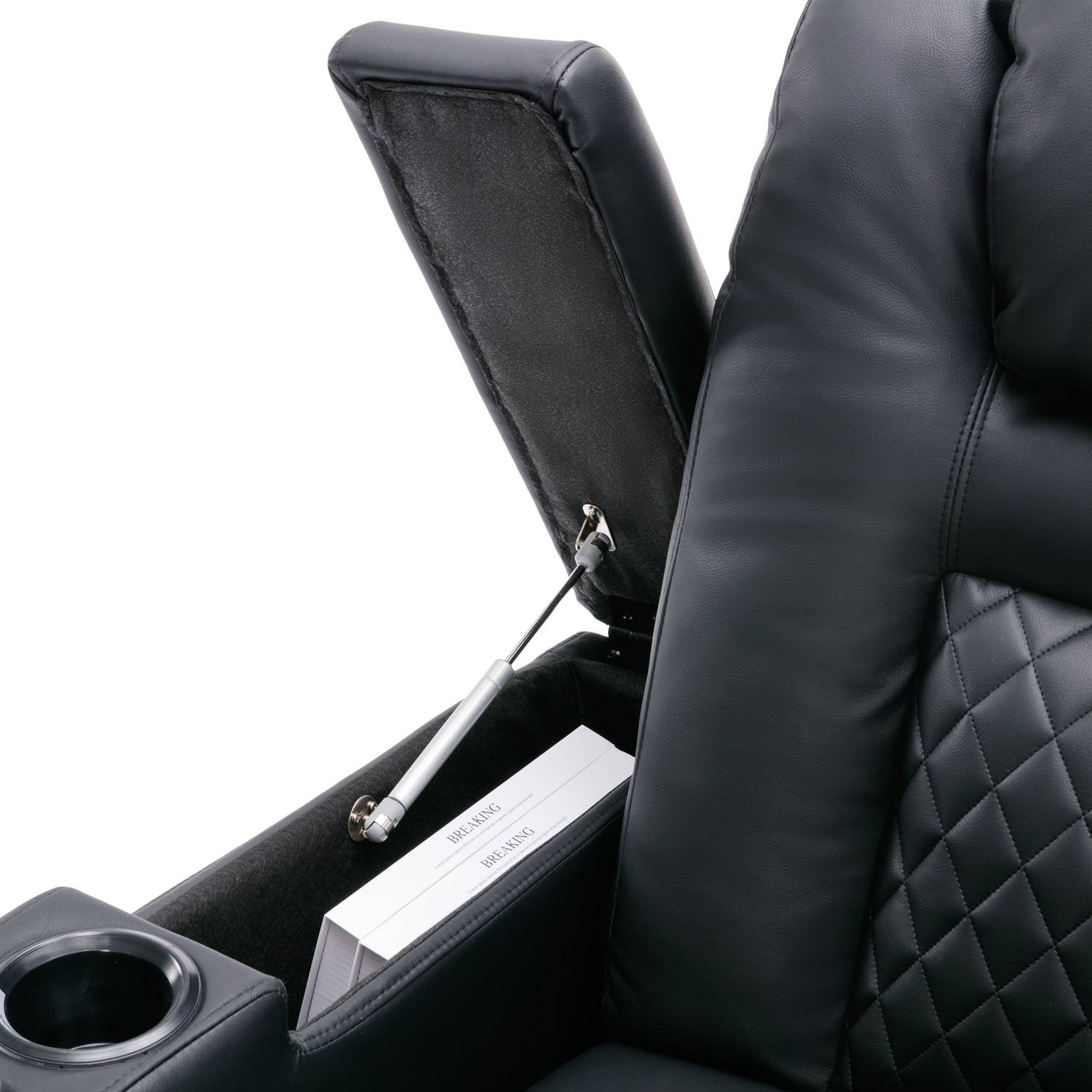 Furniture Online Broadway Electric Recliner 4 Seater Sofa – Black And White - Image 3