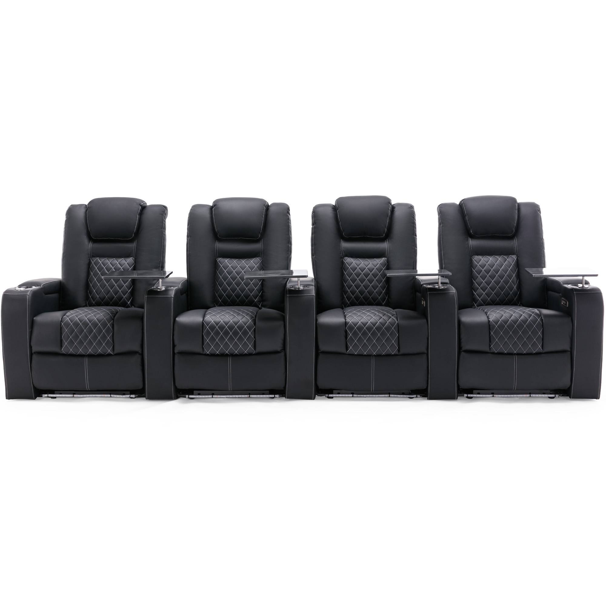 Furniture Online Broadway Electric Recliner 4 Seater Sofa – Black And White - Image 5