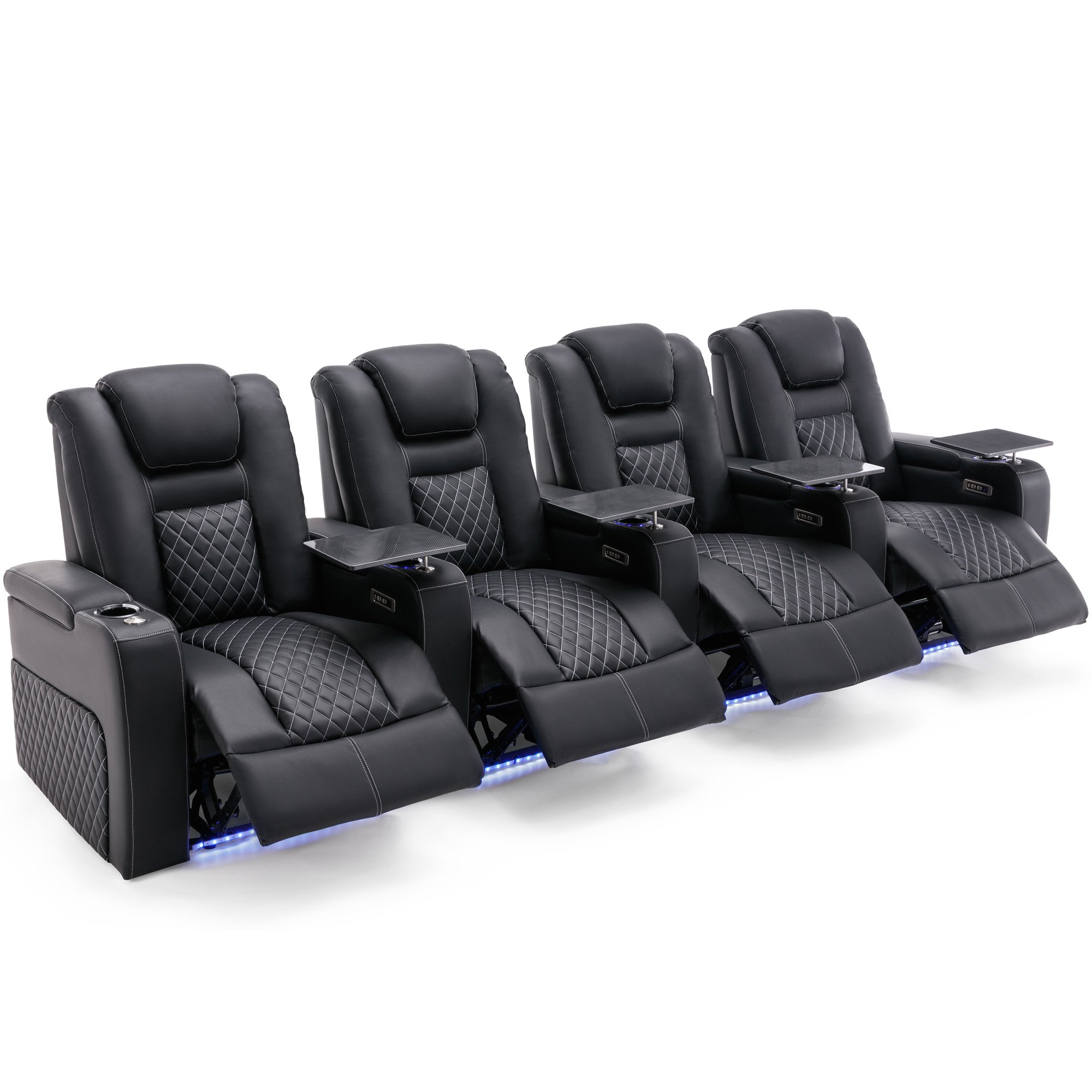 Furniture Online Broadway Electric Recliner 4 Seater Sofa – Black And White - Image 6