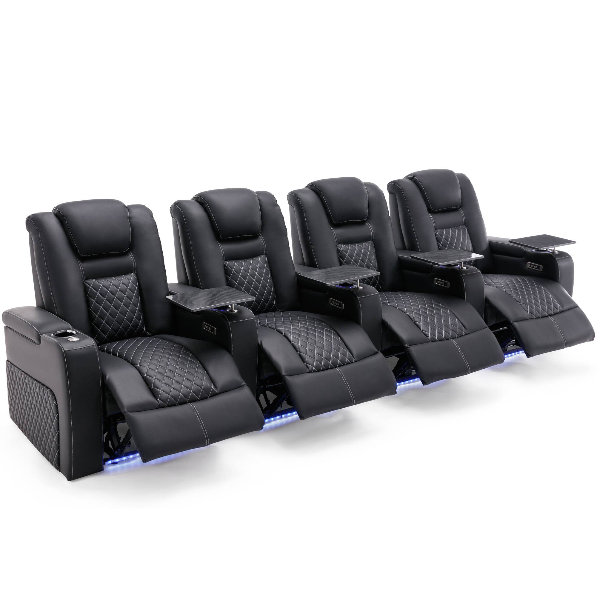 Furniture Online Broadway Electric Recliner 4 Seater Sofa – Black And White - Image 6