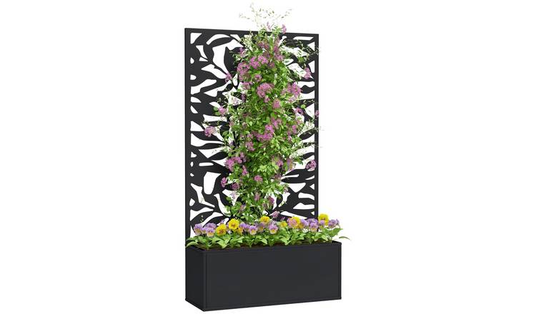 Outsunny Metal Wall Mounted or Freestanding Raised Bed- Black