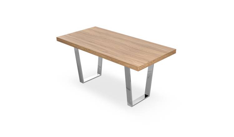 Furniture Online Aria Chrome Legs 4-6 Seater Dining Table - Chrome