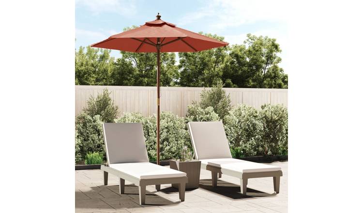 Walplus Garden Parasol - Terracotta - 196 x 231 cm