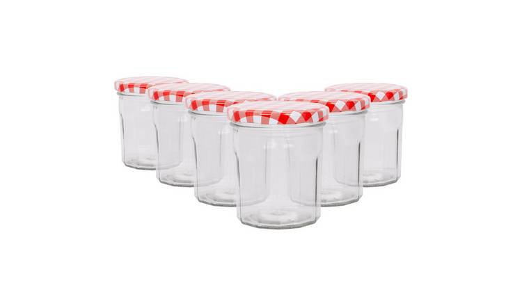 Argon Tableware Glass Jam Jars with Lids - Pack of 6