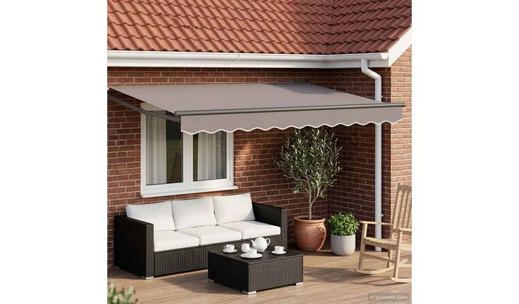 Walplus Electric Retractable Awning - Light Grey and Anthracite - 300 x 250 cm