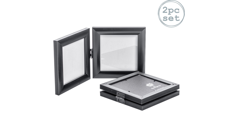 Nicola Spring Folding 2 Photo Frames 4 x 4" Set of 2 - Black