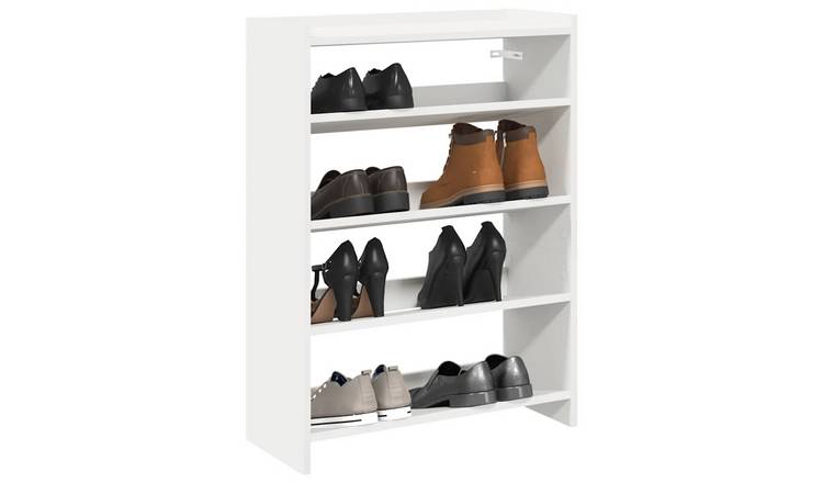 Walplus Engineered Wood Shoe Rack - White - 60 x 25 x 81 cm