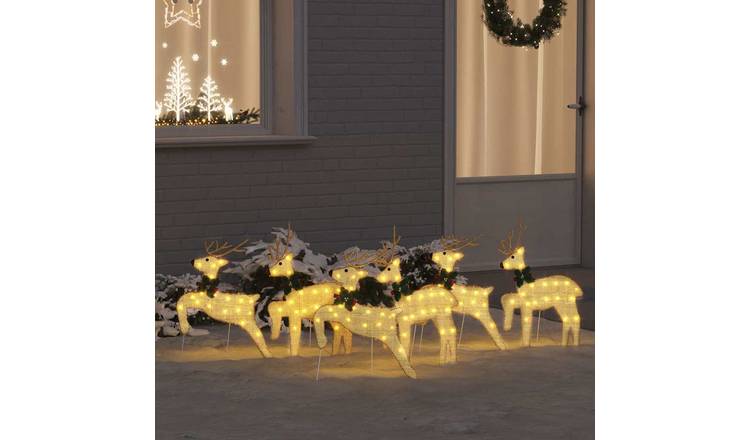 Walplus Pack of 6 LED Reindeer - Gold - 45 x 19 x 65 cm