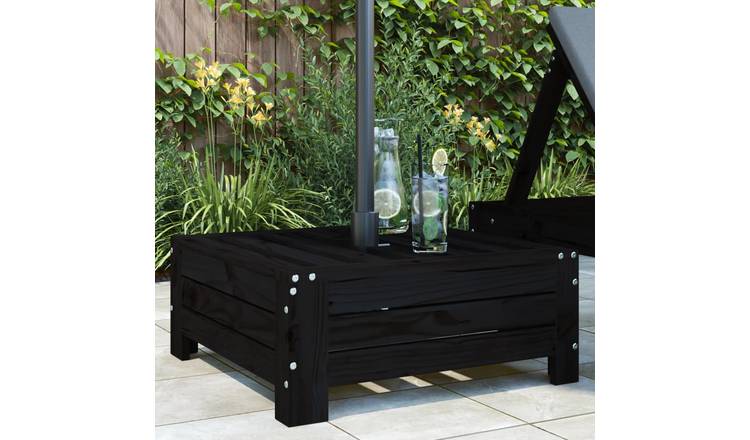 Walplus Wood Parasol Base Cover - Black - 63.5 x 63.5 x 26 cm