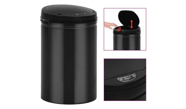 Walplus Steel Automatic Sensor Dustbin 30 L Carbon - Black - 30.5 x 51.5 cm