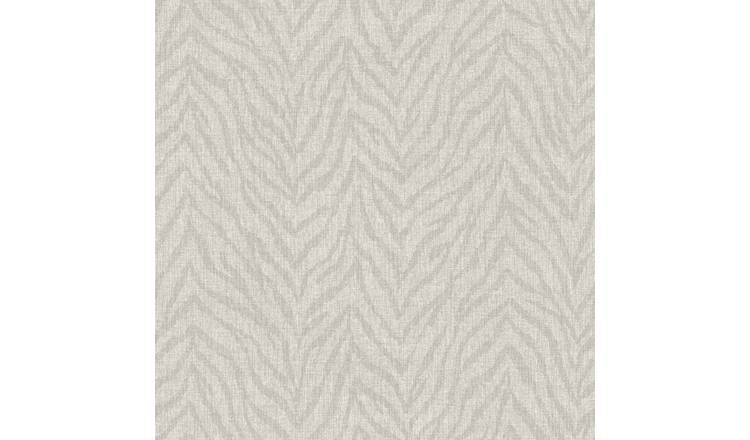 Grandeco Attitude Distressed Zebra Print Effect Blown Vinyl Wallpaper - Grey