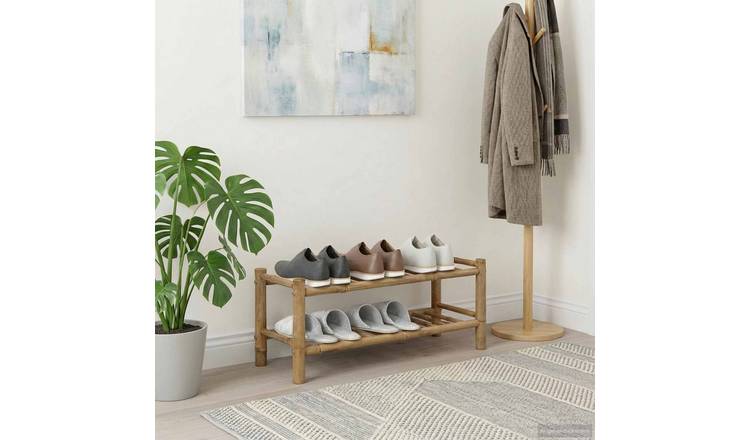Walplus Bamboo Shoe Rack - Natural - 68 x 28 x 30 cm