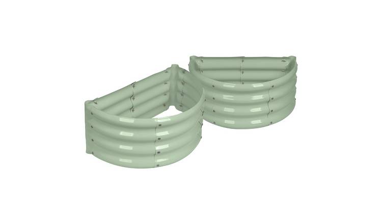 Harbour Housewares Semicircular Raised Garden Beds 60cm x 30cm Green - Pack of 2