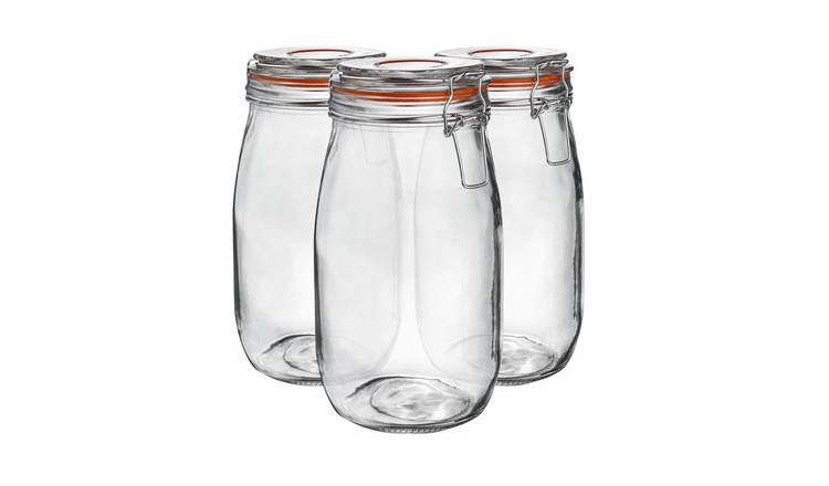 Argon Tableware Glass Storage Jars - Pack of 6