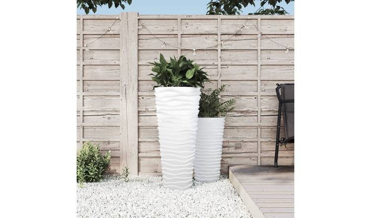 Walplus Polypropylene Garden Planter - White - 39 x 75 cm