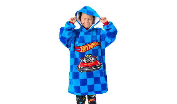 Hot Wheels Car Pocket Kids Boys Blanket Hoodie 9-13 Years - Blue