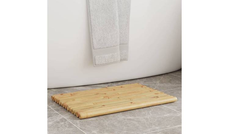 Walplus Pack of 2 Bamboo Bath Mats - 50 x 35 cm