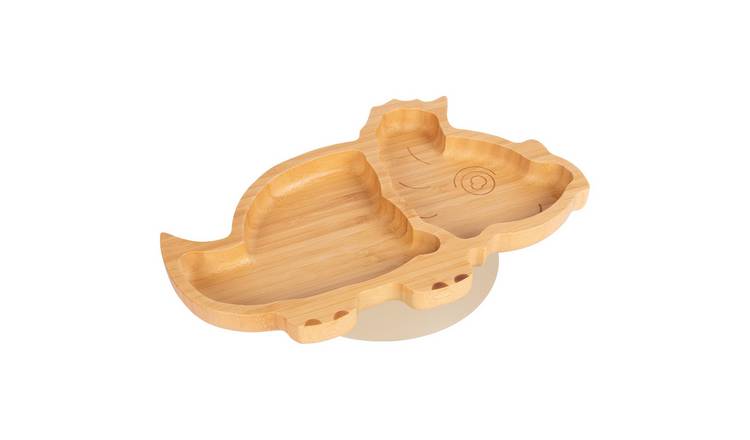 Tiny Dining Dinosaur Bamboo Suction Plate - Beige